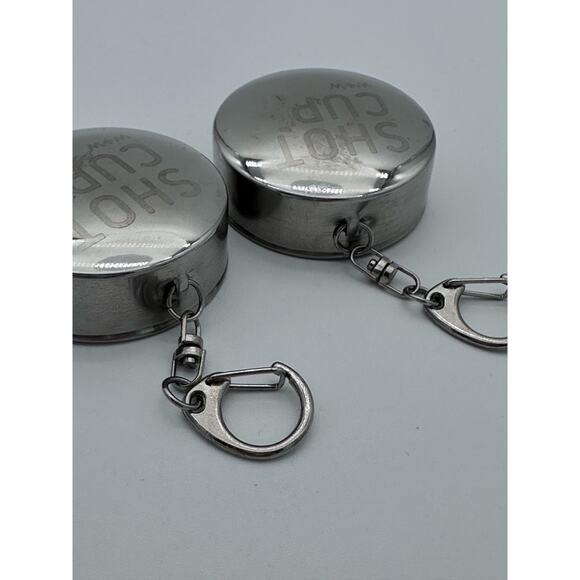 Stainless Steel Collapsible Cups for Traveling Shot Glasses with Lids Keychain - Picture 6 of 11